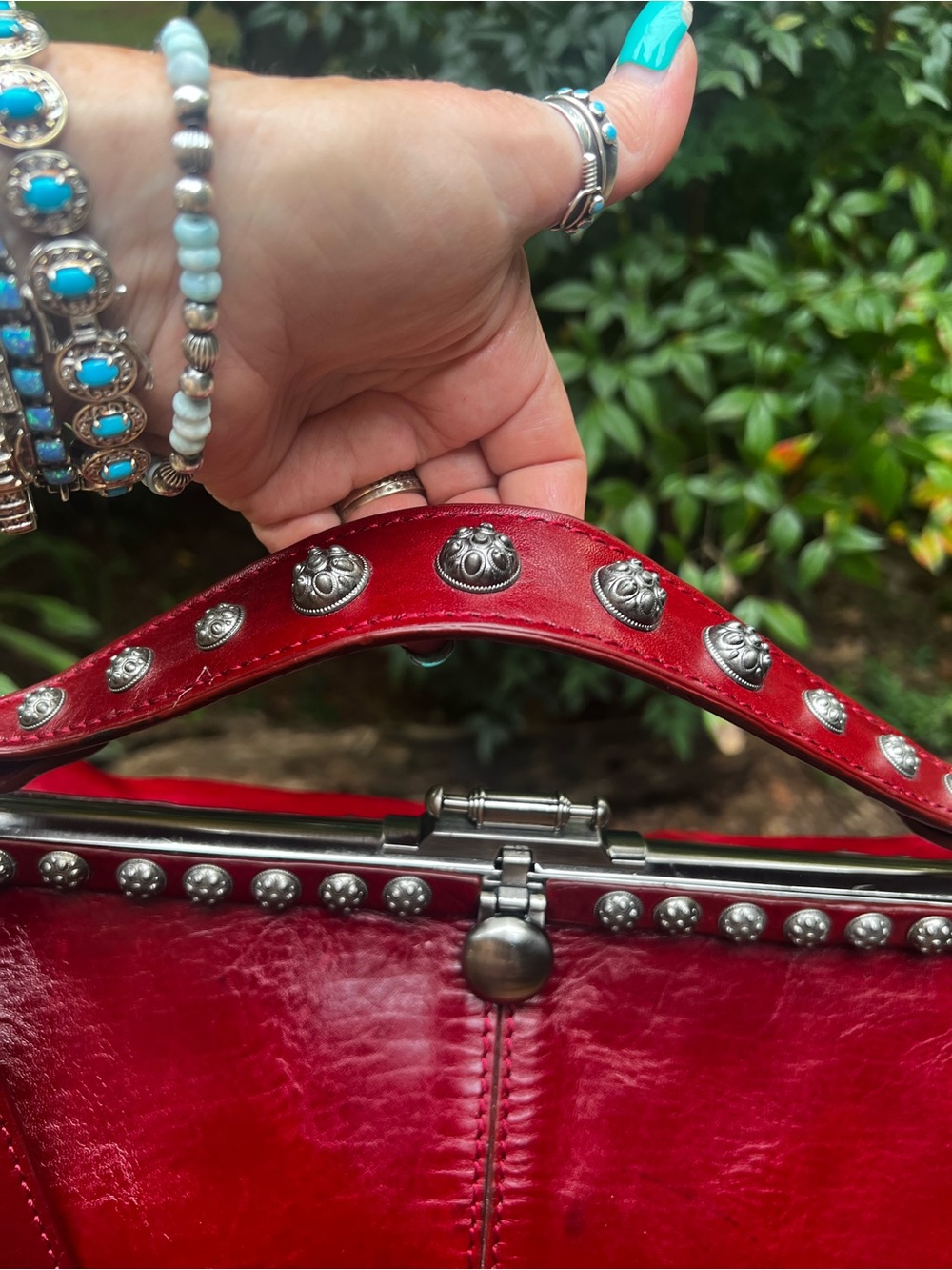 Patricia Nash Oxblood Discovery Collection Satchel - Picture 3 of 17